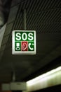 SOS sign at train station Royalty Free Stock Photo