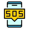 Sos smartphone icon vector flat