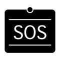 SOS solid icon. Help sign vector illustration isolated on white. Emergency glyph style design, designed for web and app Royalty Free Stock Photo