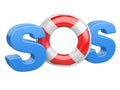 SOS symbol with lifebelt