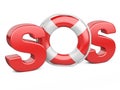 SOS symbol with lifebelt