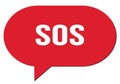 SOS text written in a red speech bubble Royalty Free Stock Photo