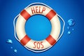 SOS written on Lifebouy Royalty Free Stock Photo