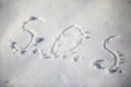 SOS written in the snow Royalty Free Stock Photo