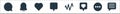 sosmed line icons. linear set. quality vector line set such as chat box, more, favourite, activity, speech bubble, love,