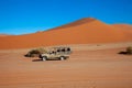 Sossusvlei dunes in the desert namib national parks of namibia between desert and savannah