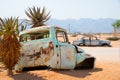 Sossusvlei, Namibia; 08182026: Beautiful abandoned car in a namibian desert