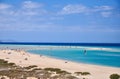 Sotavento laguna beach at the south of Fuerteventura Island. Endless white sand beach, shallow turquoise water makes it a Royalty Free Stock Photo