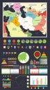 Sothwest Asia map and Infographics design elements Royalty Free Stock Photo