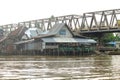 Soto bawah jembatan. soto banjar vintage stall. Banjarmasin food. The building is located on the Martapura River.