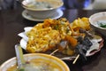 Soto boyolali and sate, a traditional cuisine from Indonesia served at the restaurant