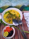 Soto daging or indonesian beef yellow sup