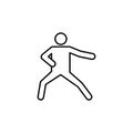 Soto mawashi, karate line icon. Signs and symbols can be used for web, logo, mobile app, UI, UX Royalty Free Stock Photo