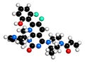 Sotorasib cancer drug molecule. 3D rendering