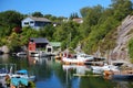 Sotra island summer harbor in Norway Royalty Free Stock Photo