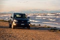 Sottomarina, Italy August 26, 2018: car drives along the city beach.