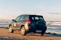 Sottomarina, Italy August 26, 2018: car drives along the city beach.