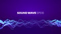 Soud wave vector abstract background. Electronic element equalizer. Music motion signal