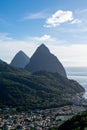 Soufriere Saint Lucia and the Twin Pitons Royalty Free Stock Photo