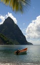 Soufriere st. lucia piton peaks fishing boat