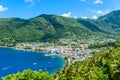 Soufriere Village - tropical coast on the Caribbean island of St. Lucia. It is a paradise destination with a white sand beach and