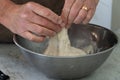 Sough-dough bread mixing and baking Royalty Free Stock Photo