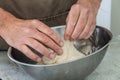 Sough-dough bread mixing and baking Royalty Free Stock Photo
