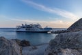 Sougia Ferry at Sunset Royalty Free Stock Photo