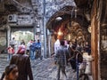 Souk market shopping street in old town of aleppo syria
