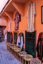 Souks in Morocco selling clothing and jewellary Royalty Free Stock Photo