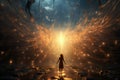 the soul goes to heaven Life after death, knocking on heaven& x27;s door, gates of heaven, chastity, religious concept Royalty Free Stock Photo