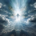 the soul goes to heaven Life after death, knocking on heaven& x27;s door, gates of heaven, chastity, religious concept Royalty Free Stock Photo