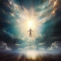 the soul goes to heaven Life after death, knocking on heaven& x27;s door, gates of heaven, chastity, religious concept Royalty Free Stock Photo