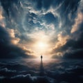 the soul goes to heaven Life after death, knocking on heaven's door, gates of heaven, chastity, religious concept Royalty Free Stock Photo