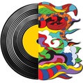 Soul in music, abstract fantasy, vinyl record