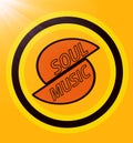 Soul music logo offset circular symbol retro lettering Royalty Free Stock Photo