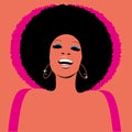 Soul Party Time. Soul, funk, jazz or disco music poster. Beautiful African American woman singing Royalty Free Stock Photo