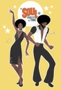 Soul Party Time. Young couple dancing soul, funk or disco. Royalty Free Stock Photo