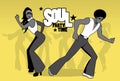 Soul Party Time. Young couple dancing soul, funk or disco. Royalty Free Stock Photo