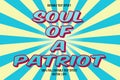 Soul of a Patriot editable text effect cyan color