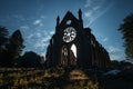 Moonlit Gaze Upon a Forgotten Church, Reverence Enshrouded in Silence