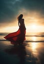 The Soul of a Woman: A Poetical Dissolution at Sunset Royalty Free Stock Photo