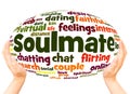 Soulmate word cloud hand sphere concept