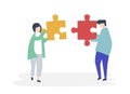 Soulmates connecting jigsaw pieces together Royalty Free Stock Photo