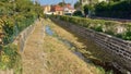 Soultz-Haut-Rhin, France - October 10 2023: Dwindling Waters: The Rimbach Streambed of Soultz-Haut-Rhin in Alsace\'s Embrace