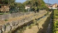 Soultz-Haut-Rhin, France - October 10 2023: Dwindling Waters: The Rimbach Streambed of Soultz-Haut-Rhin in Alsace\'s Embrace