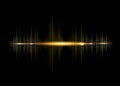 Sound wave rhythm background. Golden color digital Sound Wave equalizer, technology and earthquake wave concept, Gold design sign Royalty Free Stock Photo