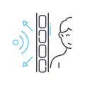 sound absorption line icon, outline symbol, vector illustration, concept sign