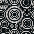 Sound abstract seamless pattern dot circle black