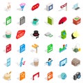 Sound accompaniment icons set, isometric style Royalty Free Stock Photo